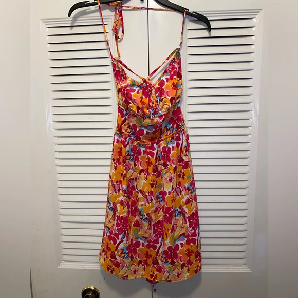 SHEIN VCAY Allover Floral Print Lace Up Backless Cami Dress - Picture 3 of 6